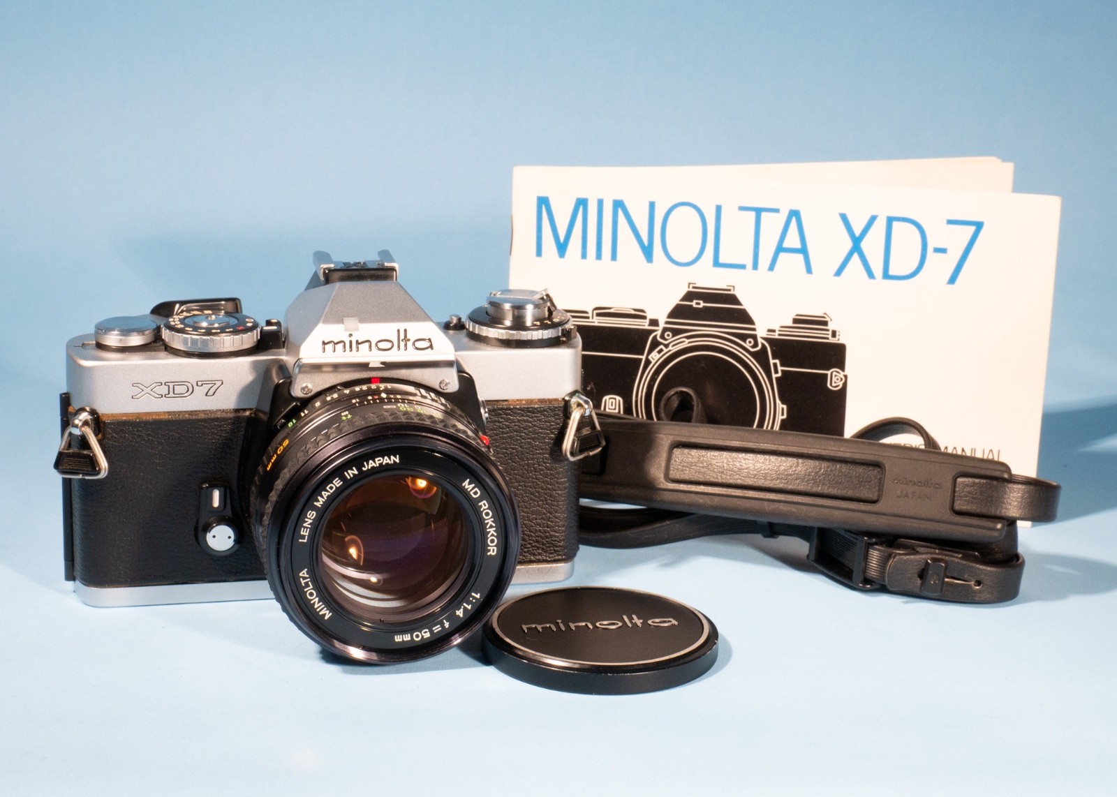 Minolta-XD7-35mm-SLR-Film-Camera-Rokkor-MD-50mm-f14-Prime-Lens-New-Seals-137839955211