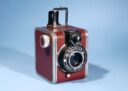 Ferrania Rondine Box Camera Burgundy * c1948 * Working & Excellent
