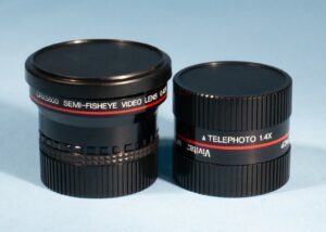 Vivitar CRX5800 Semi Fisheye Video Lens & MTV222 Lens*Camcorders & Video Cameras