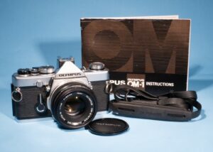 Olympus OM-1 35mm SLR Film Camera Zuiko MC 50mm f/1.8 Lens * Fully Working