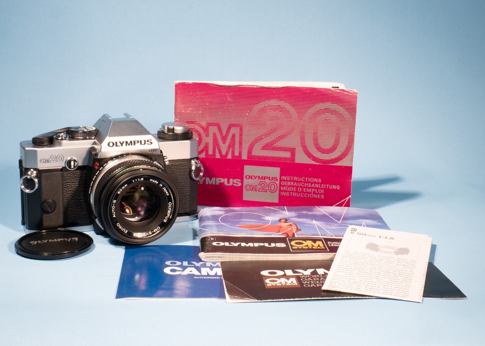 Olympus-OM-20-35mm-SLR-Film-Camera-Zuiko-Auto-S-50mm-f18-Lens-Fully-Working-137849607526