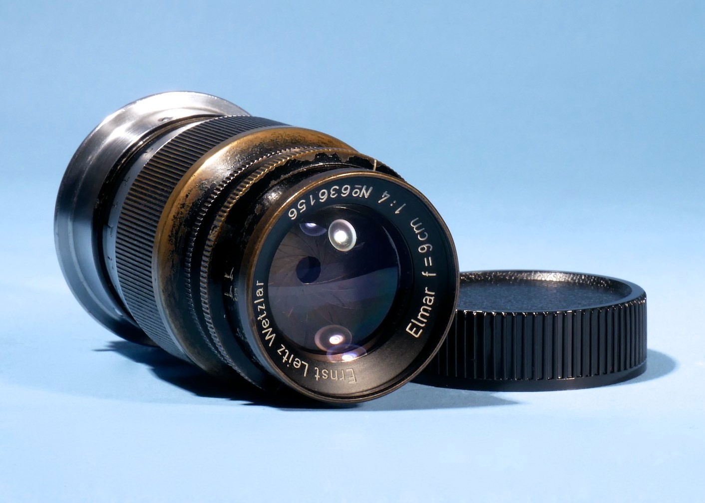 Ernst-Leitz-Leica-90mm-9cm-f4-Elmar-Black-Lens-LTM-M39-L39-39mm-136669767197