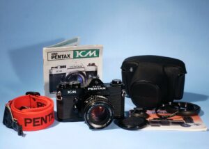 Pentax KM SLR 35mm Film Camera SMC 55mm f/1.8 Prime Lens * Excellent & New Seals
